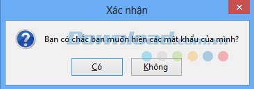 Thông báo xác nhận Cách hiển thị mật khẩu đã lưu trên trình duyệt