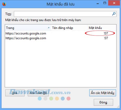 Mật khẩu được hiển thị Cách hiển thị mật khẩu đã lưu trên trình duyệt