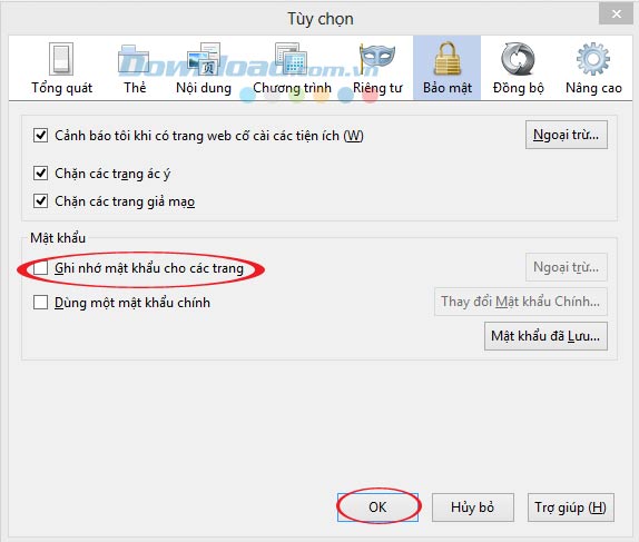 Tùy chỉnh thiết lập Cách hiển thị mật khẩu đã lưu trên trình duyệt