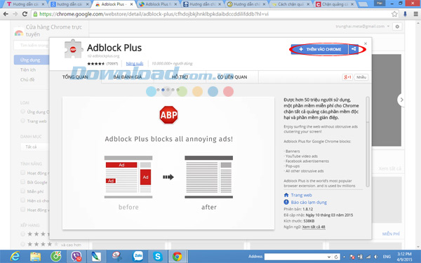 Giao diện chính chrome Cách cài đặt Adblock cho các trình duyệt