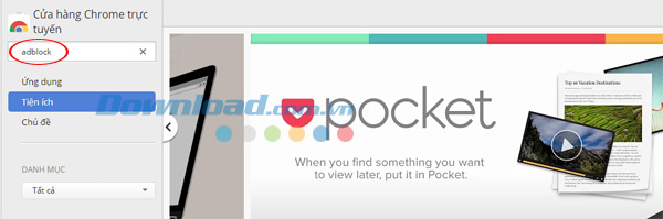 Tìm kiếm Cách cài đặt Adblock cho các trình duyệt