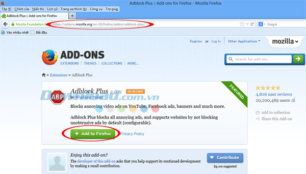 Cài trên Firefox Cách cài đặt Adblock cho các trình duyệt