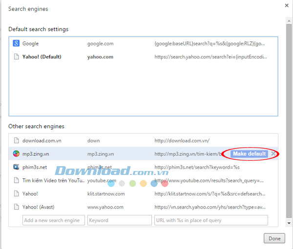ad thêm công cụ tìm kiếm cho chrome 15 bí mật ít người biết của Chrome