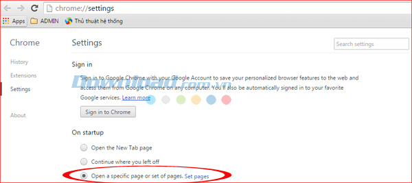 Cửa sổ cài đặt 15 bí mật ít người biết của Chrome
