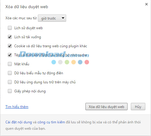 Cửa sổ xóa lịch sử 15 bí mật ít người biết của Chrome
