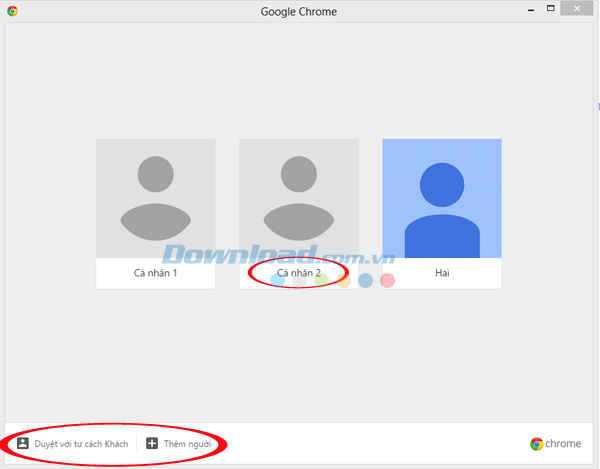 Thêm tài khoản mới hoặc đăng nhập ẩn danh Cách chuyển đổi qua lại giữa các tài khoản chrome