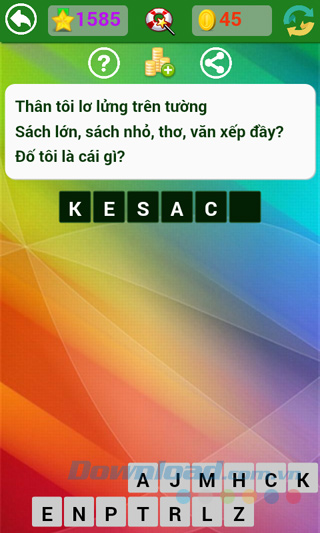 Đáp án đố vui dân gian câu 1585 Đáp án trò chơi Đố vui dân gian - Phần 41