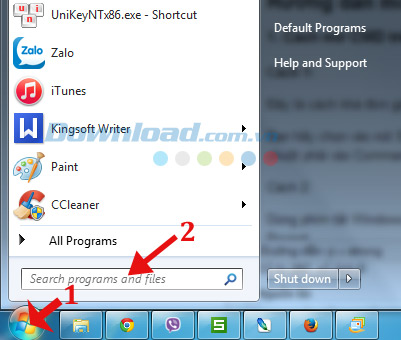 Nhấn vào Start Cách mở CMD với quyền Administrator trên Windows
