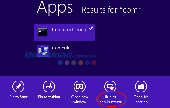 Mở CMD với quyền Administrator trên Windows 8 Cách mở CMD với quyền Administrator trên Windows