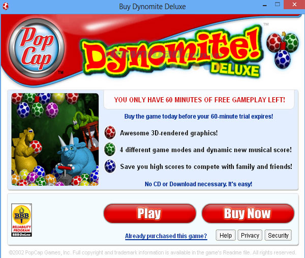 Hướng dẫn cài đặt và chơi game bắn trứng khủng long Dynomite