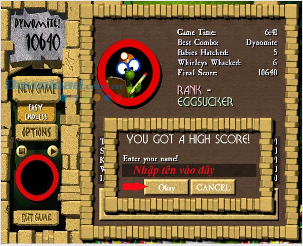 Hướng dẫn cài đặt và chơi game bắn trứng khủng long Dynomite