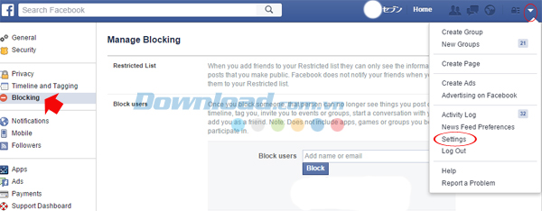 Cách chặn lời mời chơi game Pirate Kings trên Facebook
