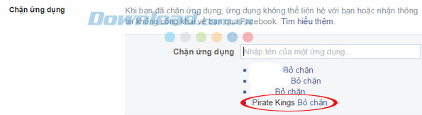 Cách chặn lời mời chơi game Pirate Kings trên Facebook