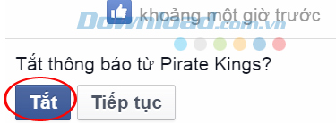 Cách chặn lời mời chơi game Pirate Kings trên Facebook