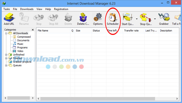 Dcách hẹn giờ tắt máy tính trên Internet Download Manager