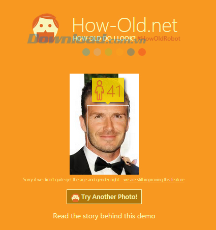 Ứng dụng đoán tuổi của Microsoft