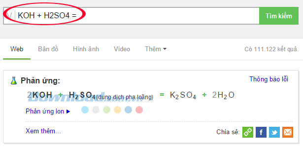 Cách giải bài tập Hóa với Cốc Cốc thật hiệu quả