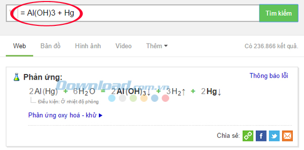 Cách giải bài tập Hóa với Cốc Cốc thật hiệu quả
