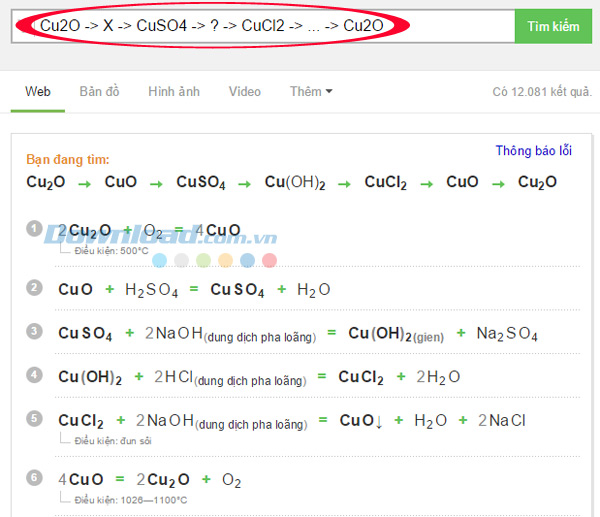 Cách giải bài tập Hóa với Cốc Cốc thật hiệu quả