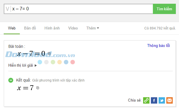 Phương trình bậc nhất Cách dùng Cốc Cốc để giải Toán cực nhanh