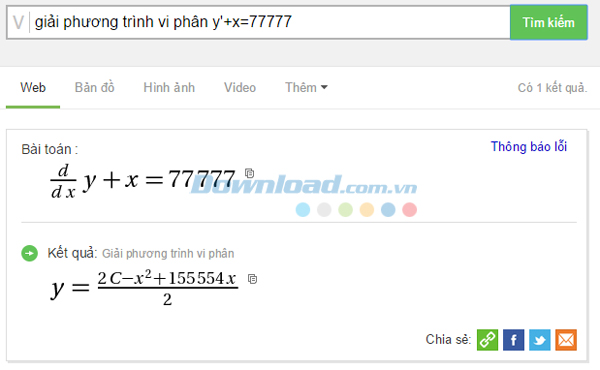 Phương trình vi phân bậc nhất và bậc hai Cách dùng Cốc Cốc để giải Toán cực nhanh