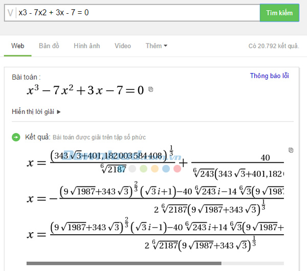 Phương trình đa thức bậc 3 và 4 Cách dùng Cốc Cốc để giải Toán cực nhanh