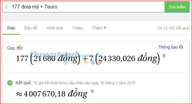 Chuyển đổi tiền ngoại tệ 3 Cách dùng Cốc Cốc để giải Toán cực nhanh