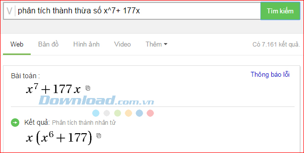 Phân tích thành thừa số 2 Cách dùng Cốc Cốc để giải Toán cực nhanh