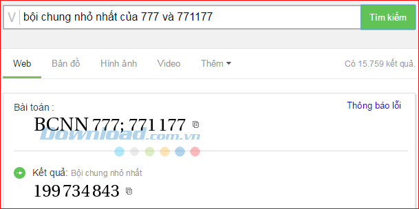 Tìm bội chung nhỏ nhất Cách dùng Cốc Cốc để giải Toán cực nhanh