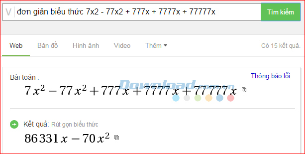 Rút gọn biểu thức Cách dùng Cốc Cốc để giải Toán cực nhanh