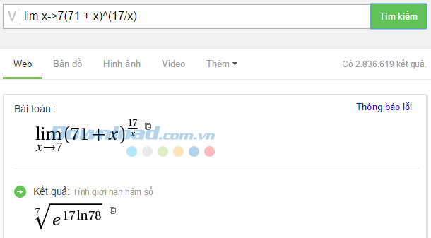 Cách dùng Cốc Cốc để giải Toán cực nhanh