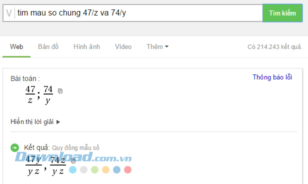 Cách dùng Cốc Cốc để giải Toán cực nhanh