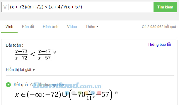 Cách dùng Cốc Cốc để giải Toán cực nhanh