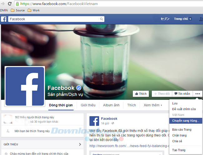 Hướng dẫn xem Fanpage của Facebook bản Việt Nam