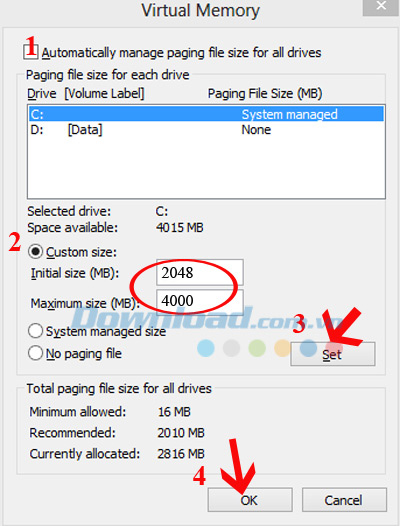 Cách xử lý lỗi máy tính thiếu bộ nhớ tạm