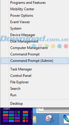 chuột phải và chọn cmd Thủ thuật phát wifi trên windows 7, 8 không cần dùng phần mềm