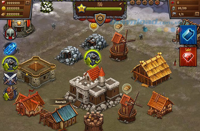 Mẹo kiếm kim cương miễn phí trong game Throne Rush