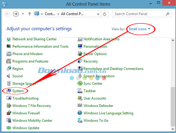 Chọn System Sửa lỗi “The hosted network couldn’t be started" khi phát Wifi từ laptop