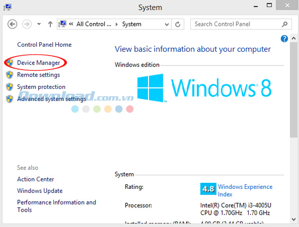 Chọn Deveice manage Sửa lỗi “The hosted network couldn’t be started" khi phát Wifi từ laptop
