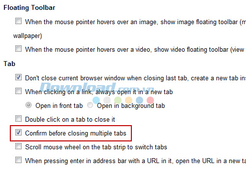 Cách tạo thông báo khi đóng nhiều tab trên Chrome