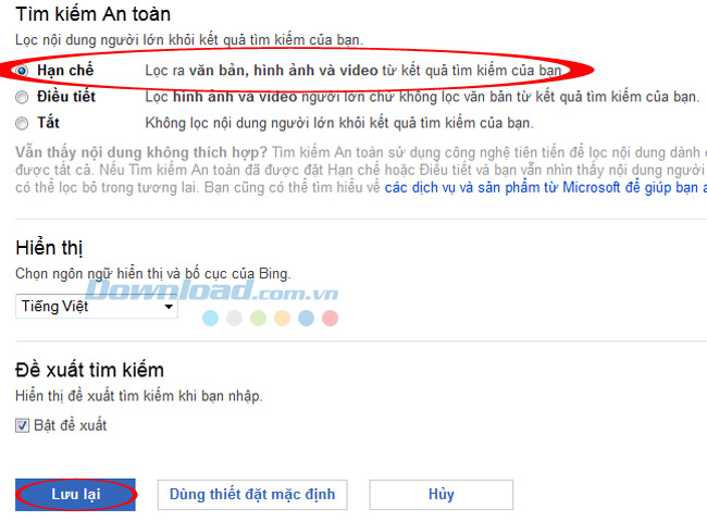 Cách sử dụng bộ lọc 18+ khi sử dụng các công cụ tìm kiếm