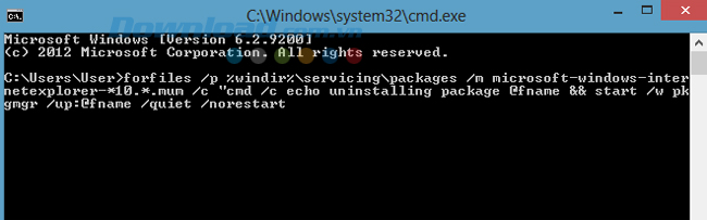 cửa sổ lệnh Cách gỡ bỏ hoàn toàn Internet Explorer trên máy tính