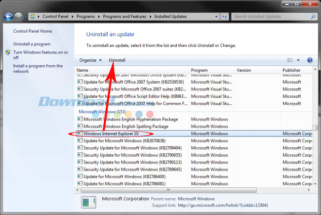 Chọn IE cần gỡ bỏ Cách gỡ bỏ hoàn toàn Internet Explorer trên máy tính