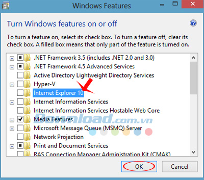 bỏ dấu tick Cách gỡ bỏ hoàn toàn Internet Explorer trên máy tính