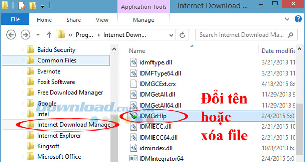 Xóa file Cách sửa lỗi IDM báo Fake Serial Number