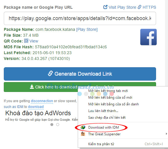 Cách tải file APK về máy tính không dùng phần mềm