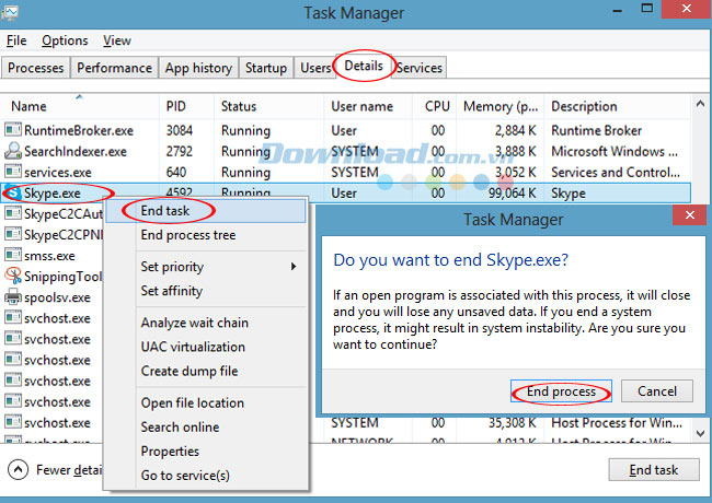 Chọn details Khắc phục lỗi "Skype has stoppped working" hiệu quả nhất