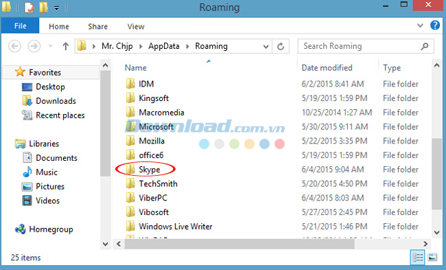 Chọn file Skype Khắc phục lỗi "Skype has stoppped working" hiệu quả nhất