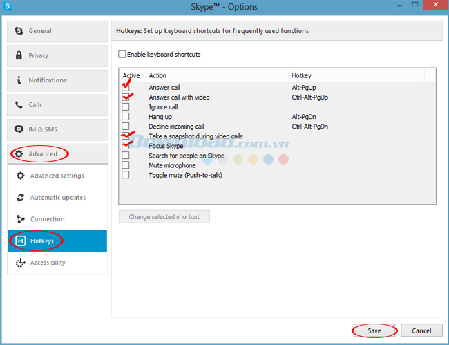 phím tắt Những điều cần biết về Skype - Phần 3