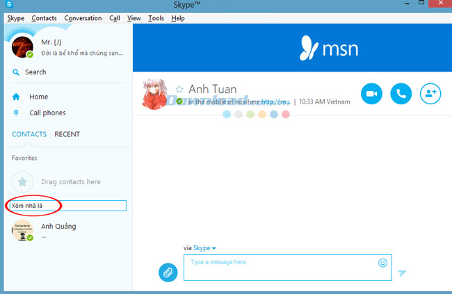 Tạo tên cho nhóm mới Những điều cần biết về Skype - Phần 4